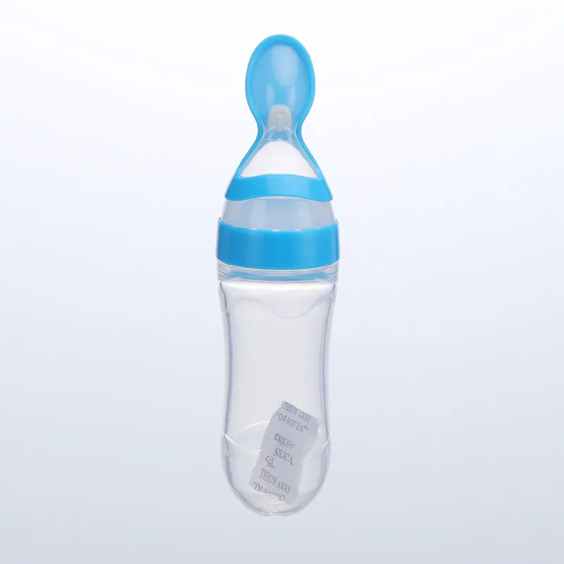 

90ml Squeezing Feeding Bottle Silicone Newborn Baby Training Rice Spoon Infant Cereal Food Supplement Feeder Safe Tableware Tool