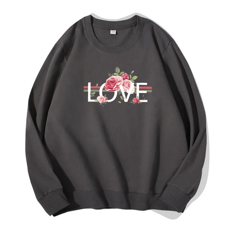 New Women Casual Clothes Fashion Pullover Love Rose Print Sweatshirt Girl 300G Pure Cotton Hoodies Long Sleeve Tops
New Women Casual Clothes Fashion Pullover Love Rose Print Sweatshirt Girl 300G Pure Cotton Hoodies Long Sleeve Tops