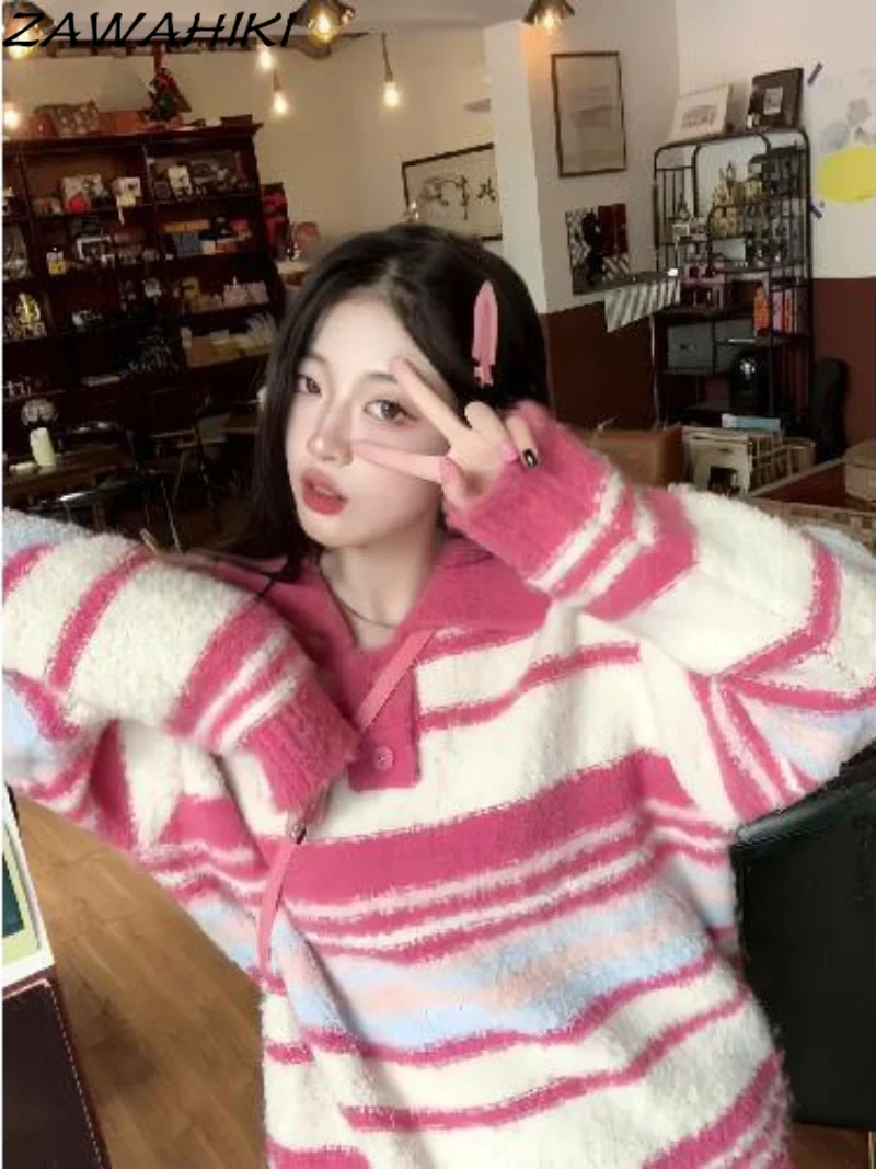 Y2k Aesthetics Mohair Sweater Grunge Fairycore Knitted Jumper Japanese Harajuku Turndown Collar Fashion Knitwear 00s Pullovers
Y2k Aesthetics Mohair Sweater Grunge Fairycore Knitted Jumper Japanese Harajuku Turndown Collar Fashion Knitwear 00s Pullovers
