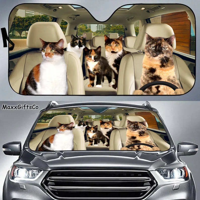 Tortoiseshell Cat Car Sun Shade, Tortoiseshell Cat Windshield, Cats Family Sunshade, Cat Car Accessories, Car Decoration, Gift F
Tortoiseshell Cat Car Sun Shade, Tortoiseshell Cat Windshield, Cats Family Sunshade, Cat Car Accessories, Car Decoration, Gift F