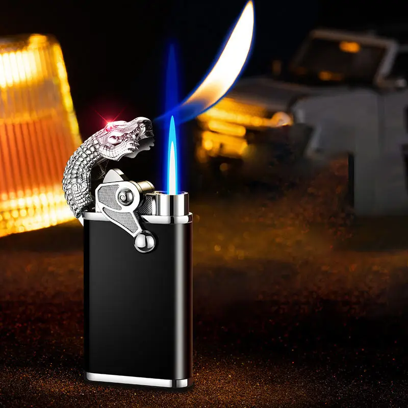 Crocodile Tiger Double Flame Lighter Rocker Arm Butane Gas Metal Cigarette Lighter Support Wholesale Or Dropshipping
Crocodile Tiger Double Flame Lighter Rocker Arm Butane Gas Metal Cigarette Lighter Support Wholesale Or Dropshipping
