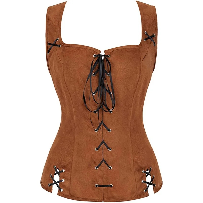 New Renaissance Steampunk Leather Velvet Lace-up Vest Medieval Pirate Gothic Knight Corset
New Renaissance Steampunk Leather Velvet Lace-up Vest Medieval Pirate Gothic Knight Corset