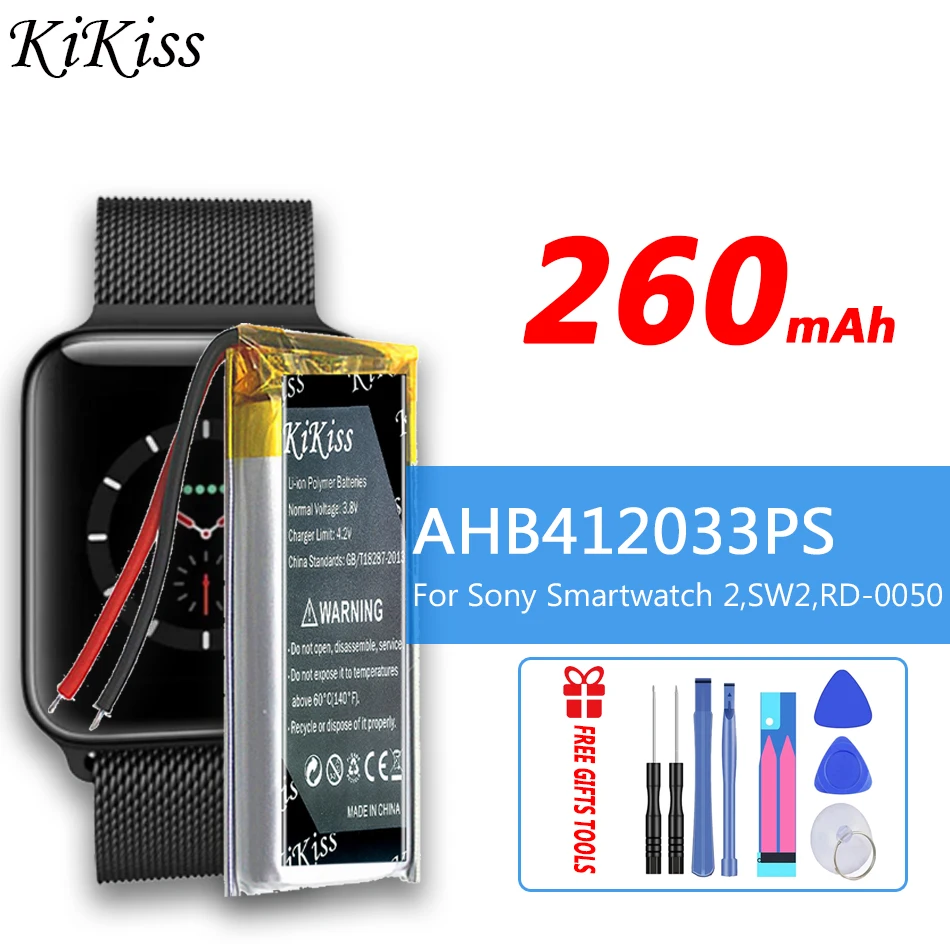 260mAh KiKiss Rechargeable Battery AHB412033PS For Sony Smartwatch 2,SW2, RD-0050
260mAh KiKiss Rechargeable Battery AHB412033PS For Sony Smartwatch 2,SW2, RD-0050