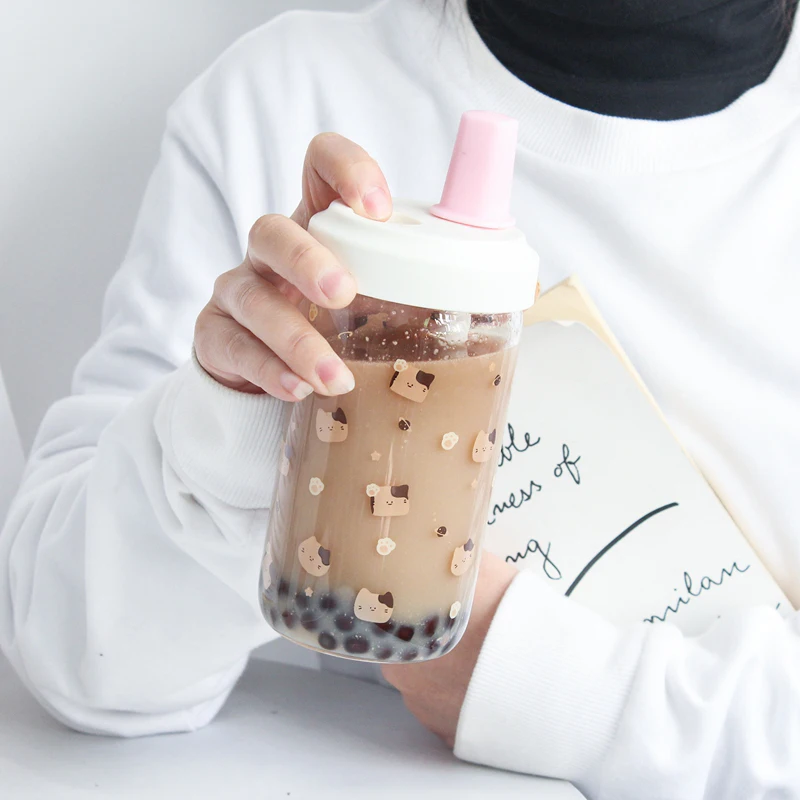 Kawaii Cat Boba Glass Water Bottle With Straw PU Sleeve Cute Coffee Bubble Tea Milk Cups Portable Girl Drinking Bottle BPA Free
Kawaii Cat Boba Glass Water Bottle With Straw PU Sleeve Cute Coffee Bubble Tea Milk Cups Portable Girl Drinking Bottle BPA Free