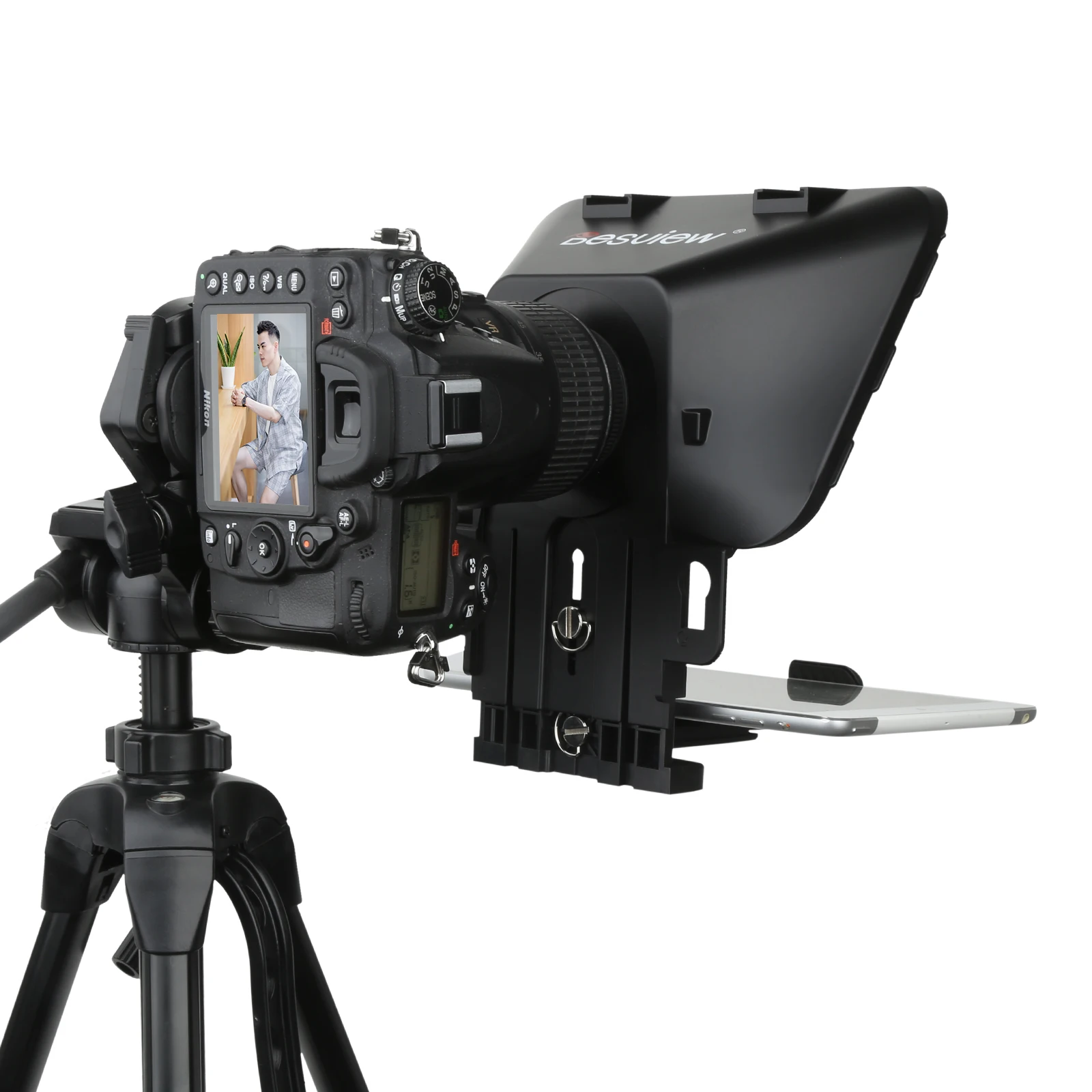 Desview T3 Smartphone/Tablet/DSLR Camera Teleprompter with Remote Controller Lens Adapter Rings 
Desview T3 Smartphone/Tablet/DSLR Camera Teleprompter with Remote Controller Lens Adapter Rings