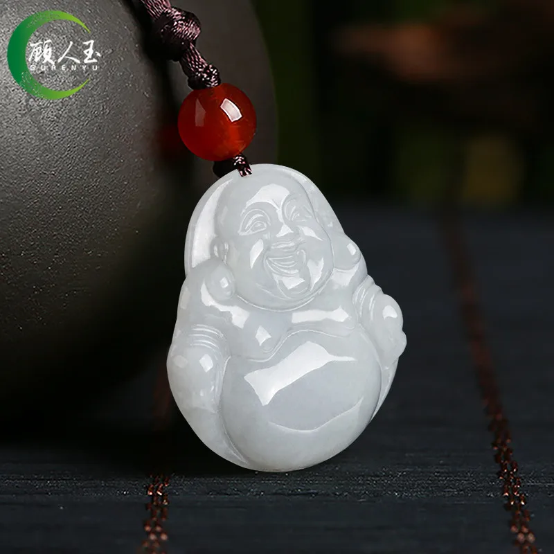 

Burmese Jade Maitreya Pendant Stone Natural Jewelry Jadeite Gemstones Choker Real Necklace Man White Necklaces Gemstone Emerald