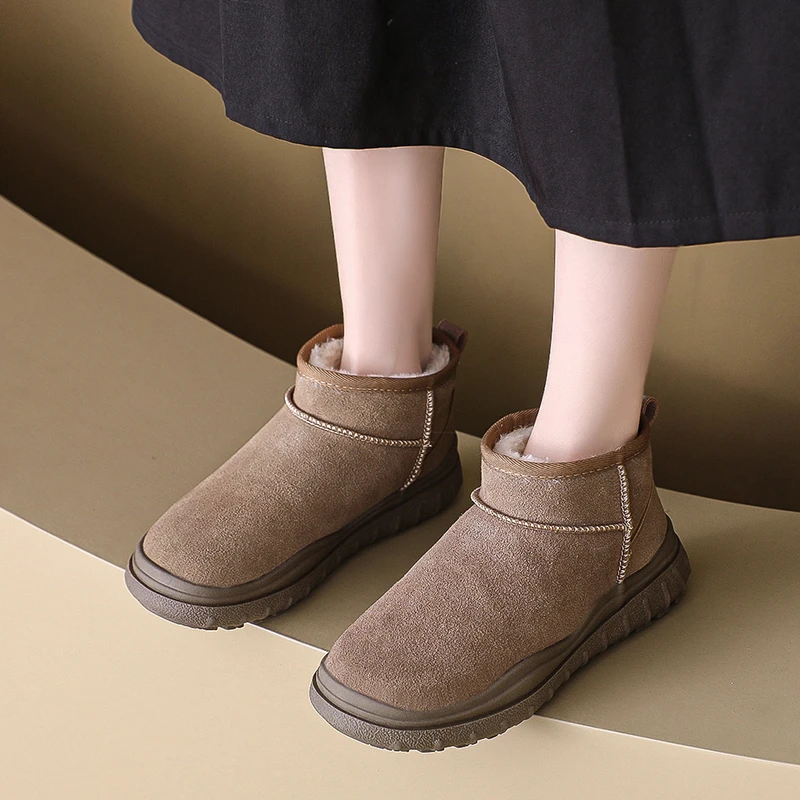 Женские ботильоны без шнуровки, теплые однотонные ботинки с круглым носком, на плоской подошве, нескользящая обувь для снега, 2023
Женские ботильоны без шнуровки, теплые однотонные ботинки с круглым носком, на плоской подошве, нескользящая обувь для снега, 2023