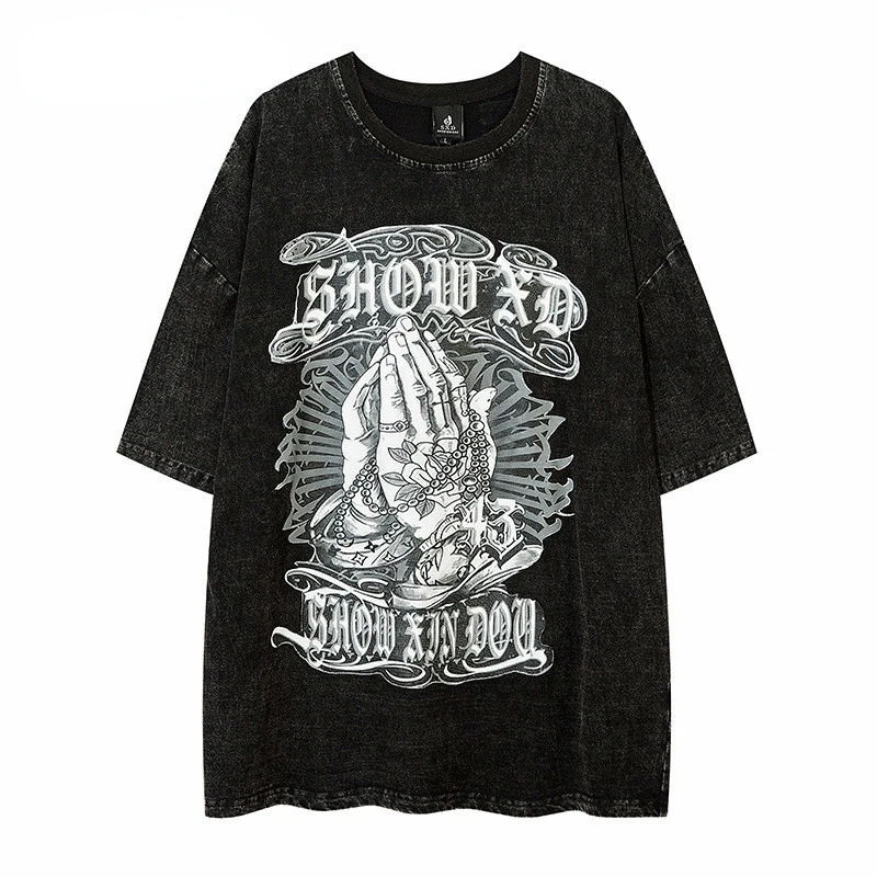 Gothic Letters Printed Tshirts Men Women Design Sense Fried Color Washed Distressed Top Hip Hop Streetwear Male Tee Oversized
Gothic Letters Printed Tshirts Men Women Design Sense Fried Color Washed Distressed Top Hip Hop Streetwear Male Tee Oversized