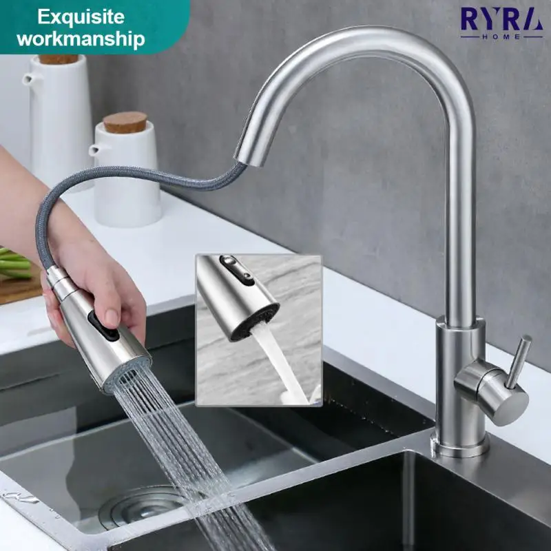 Kitchen Brushed Nickel Faucet Single Hole Pull Out Spout Home Kitchen Sink Mixer Tap Stream Sprayer Head Chrome/Black Mixer Taps
Kitchen Brushed Nickel Faucet Single Hole Pull Out Spout Home Kitchen Sink Mixer Tap Stream Sprayer Head Chrome/Black Mixer Taps