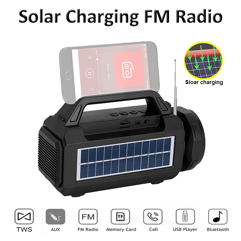 Portabl FM радио на солнечных батареях радио приемник открытый Bluetooth динамик USB/TF/AUX MP3 плеер с фонариком Поддержка громкой связи
Portabl FM радио на солнечных батареях радио приемник открытый Bluetooth динамик USB/TF/AUX MP3 плеер с фонариком Поддержка громкой связи
