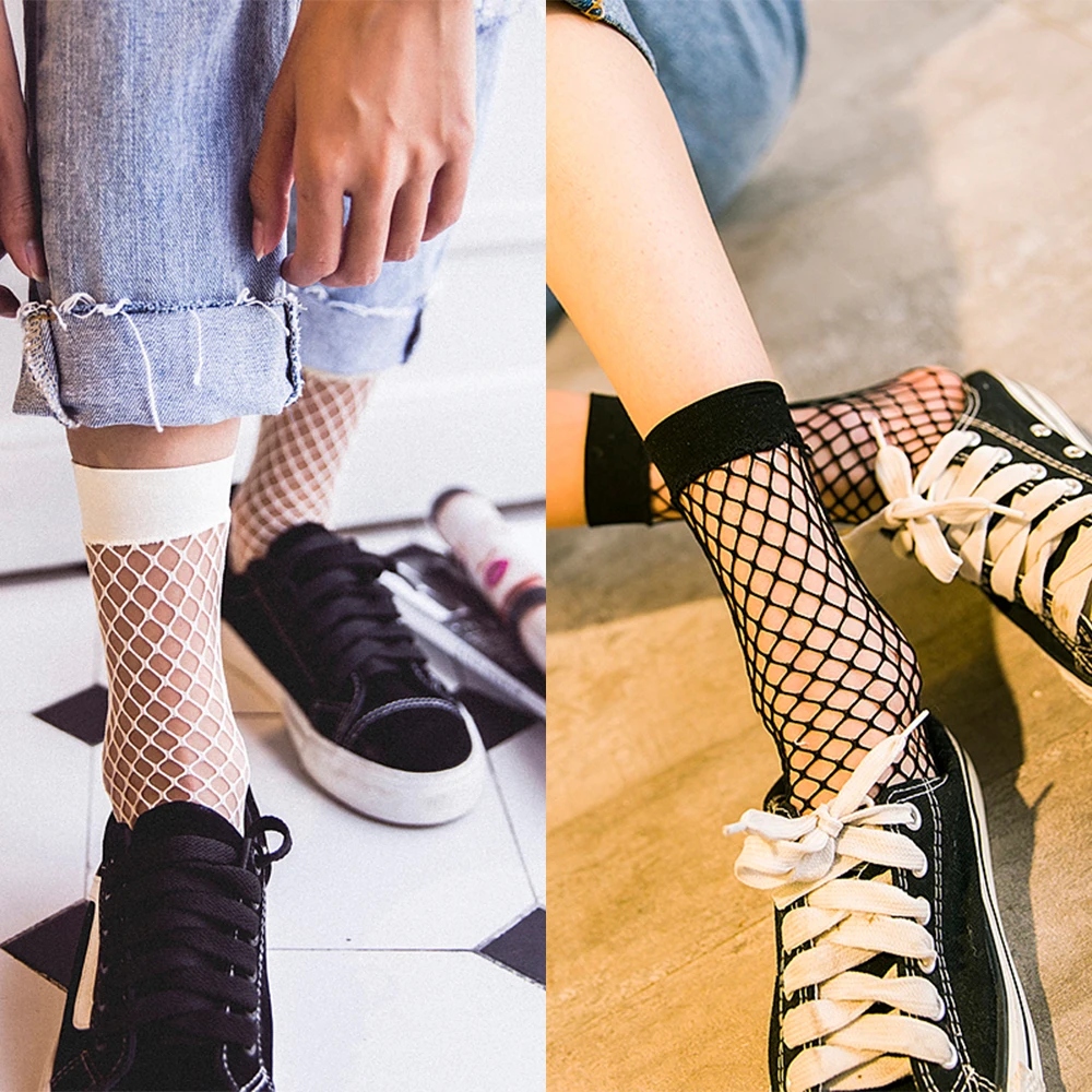 3 Pairs Women Black White Streetwear Women's Harajuku Mesh Lace Breathable Fishnet Socks Sexy Hollow Out Ladies Sweet Nets Socks
3 Pairs Women Black White Streetwear Women's Harajuku Mesh Lace Breathable Fishnet Socks Sexy Hollow Out Ladies Sweet Nets Socks