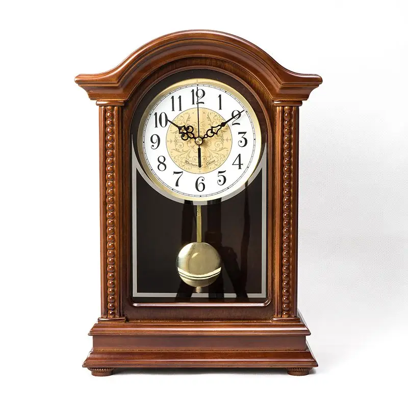

Роскошные деревянные настольные часы, большой маятник, хронограф в стиле ретро, тихий для гостиной, идеи подарков