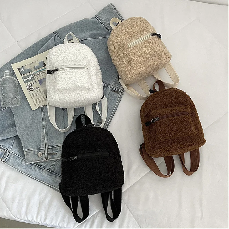 Mini Plush Backpack Solid Color Women Little Girls Wild Fashion Soft Autumn Winter Stylish Small Daypack for Shopping Street
Mini Plush Backpack Solid Color Women Little Girls Wild Fashion Soft Autumn Winter Stylish Small Daypack for Shopping Street