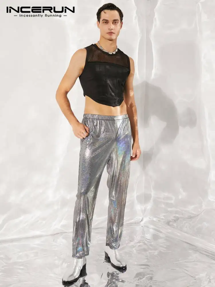 INCERUN Handsome Well Fitting New Men Pants Casual Party Shiny Fabric Pantalons Stylish Hot Sale See-through Trousers S-5XL 2022
INCERUN Handsome Well Fitting New Men Pants Casual Party Shiny Fabric Pantalons Stylish Hot Sale See-through Trousers S-5XL 2022
