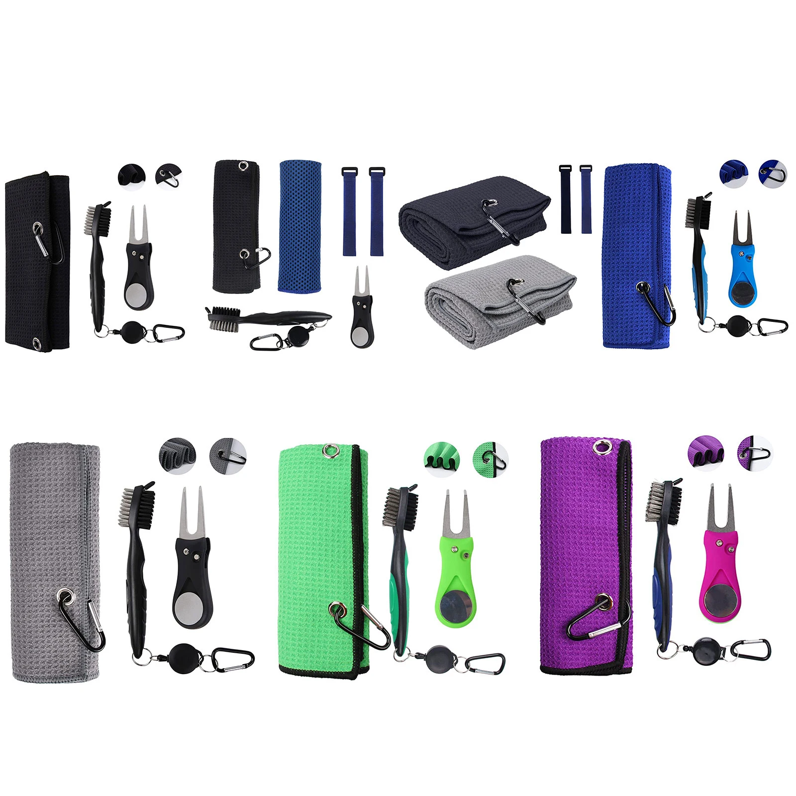 Microfiber Waffle Pattern Golf Towel-Tri-fold Golf Towel Brush Tool Kit Retractable Extension Cord Clip for Cleaning Club Groove 
Microfiber Waffle Pattern Golf Towel-Tri-fold Golf Towel Brush Tool Kit Retractable Extension Cord Clip for Cleaning Club Groove