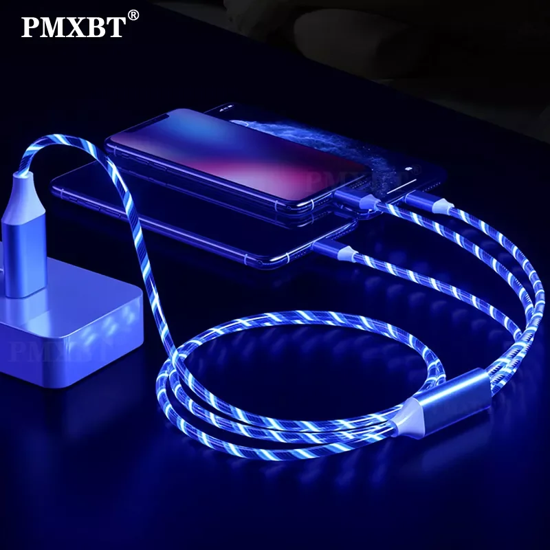 2.4A Charging Cord 3in1 LED Flow Luminous Lighting Micro USB Type C Cable For Huawei Mobile Phone USB Charger Charge Cable 1.2M
2.4A Charging Cord 3in1 LED Flow Luminous Lighting Micro USB Type C Cable For Huawei Mobile Phone USB Charger Charge Cable 1.2M