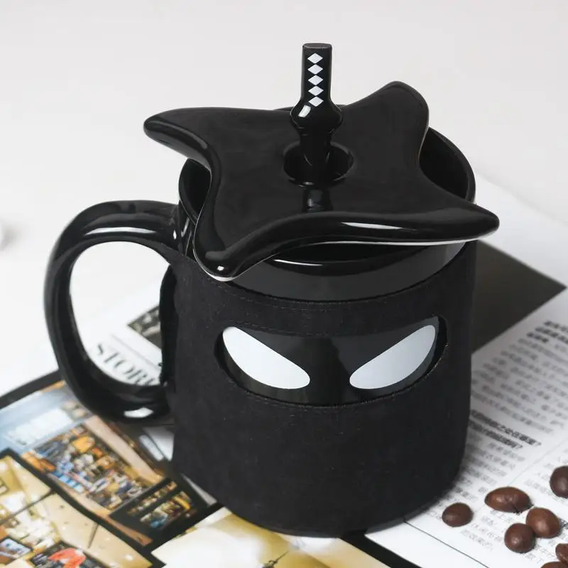 Ninja Mug Creative Ceramic Mug With Lid And Spoon Heat-insulating Cup Cover Set Water Cup Office Home Gift For Friends
Ninja Mug Creative Ceramic Mug With Lid And Spoon Heat-insulating Cup Cover Set Water Cup Office Home Gift For Friends
