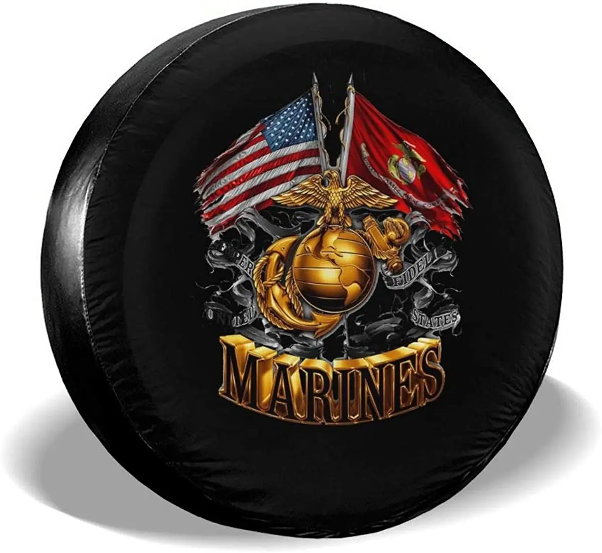 Spare Tire Covers Marine Corps Gold Globe Patriotic Universal Waterproof Sun Protector Dust - Proof Wheel Covers for Jeep, Trail
Spare Tire Covers Marine Corps Gold Globe Patriotic Universal Waterproof Sun Protector Dust - Proof Wheel Covers for Jeep, Trail