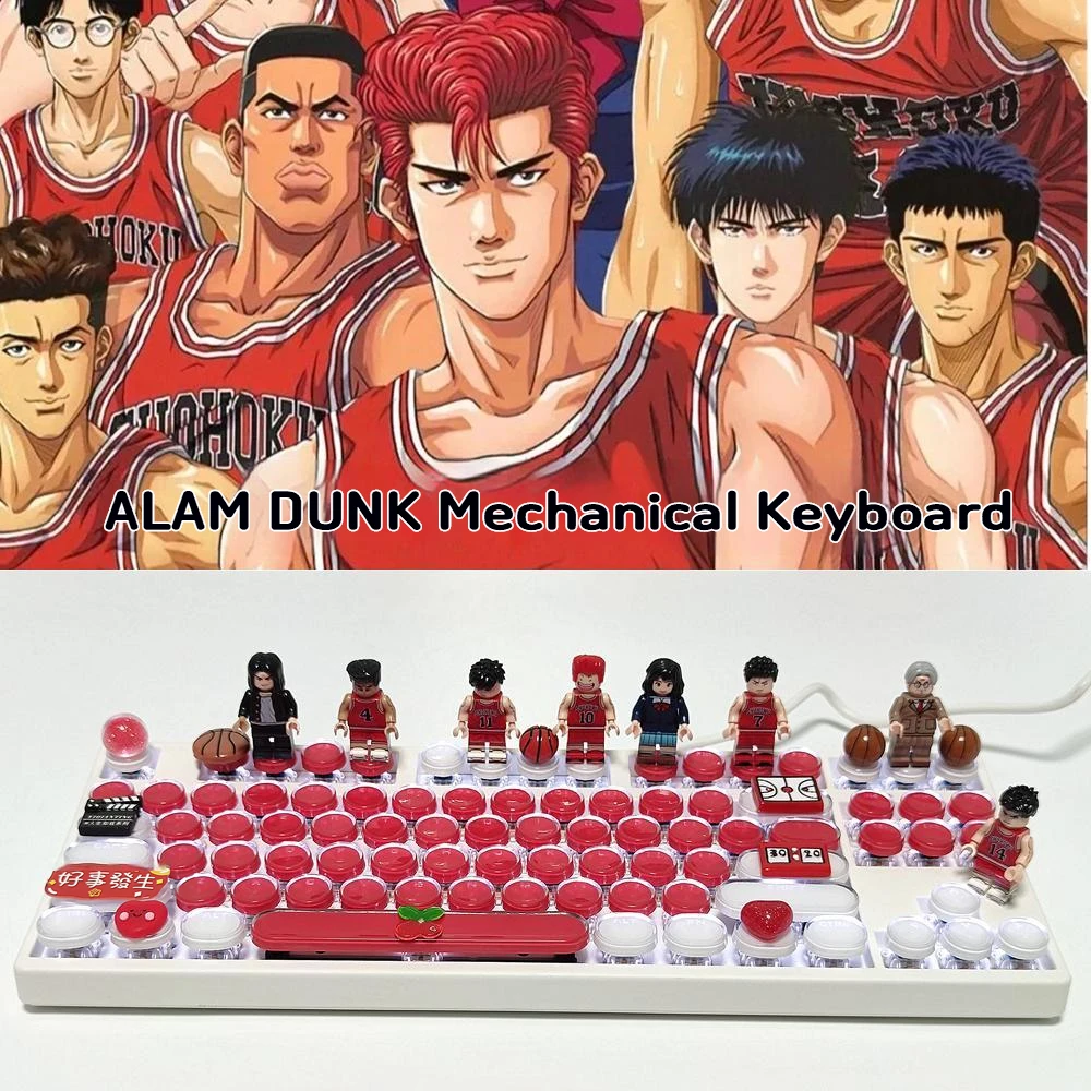 Anime Manual Alam Dunk Mechanical Keyboard Sakuragi Hanamichi 104/87 Wired White Light Red Switch Hot Plug Office PC Gamer Gift
Anime Manual Alam Dunk Mechanical Keyboard Sakuragi Hanamichi 104/87 Wired White Light Red Switch Hot Plug Office PC Gamer Gift