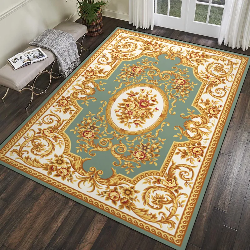 Retro European Print Living Room Carpet Sofa Coffee Table Carpet Crystal Velvet Bedroom Bedside Carpet Non-Slip Mat Decor Home 
Retro European Print Living Room Carpet Sofa Coffee Table Carpet Crystal Velvet Bedroom Bedside Carpet Non-Slip Mat Decor Home