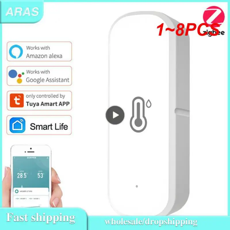Умный гигрометр Tuya Zigbee/Wi-Fi, устройство для измерения влажности и температуры в помещении, дистанционное управление через приложение, работает с Alexa, 1-8 шт.
Умный гигрометр Tuya Zigbee/Wi-Fi, устройство для измерения влажности и температуры в помещении, дистанционное управление через приложение, работает с Alexa, 1-8 шт.
