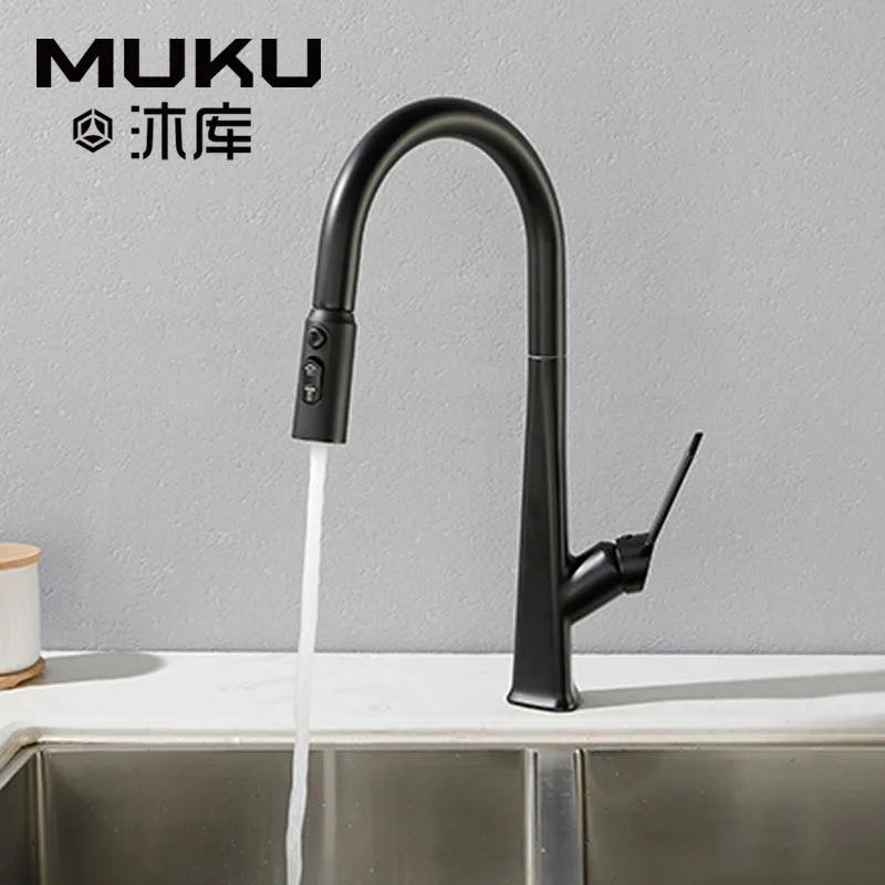 Черный многофункциональный выдвижной кухонный кран, смеситель из чистой латуни для холодной и теплой воды, межплатформенный, для раковины
Черный многофункциональный выдвижной кухонный кран, смеситель из чистой латуни для холодной и теплой воды, межплатформенный, для раковины