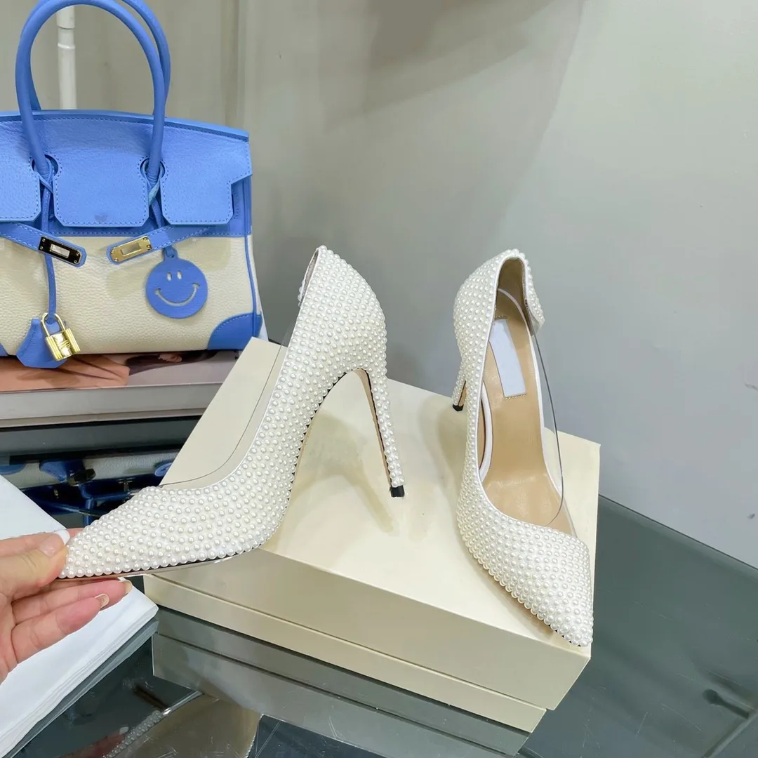 Sexy Patchwork Transparent Leather Pearl High Heels Dress Wedding Shoes Woman Pointed Toe Slip-on Spring Summer Elegant Pumps
Sexy Patchwork Transparent Leather Pearl High Heels Dress Wedding Shoes Woman Pointed Toe Slip-on Spring Summer Elegant Pumps
