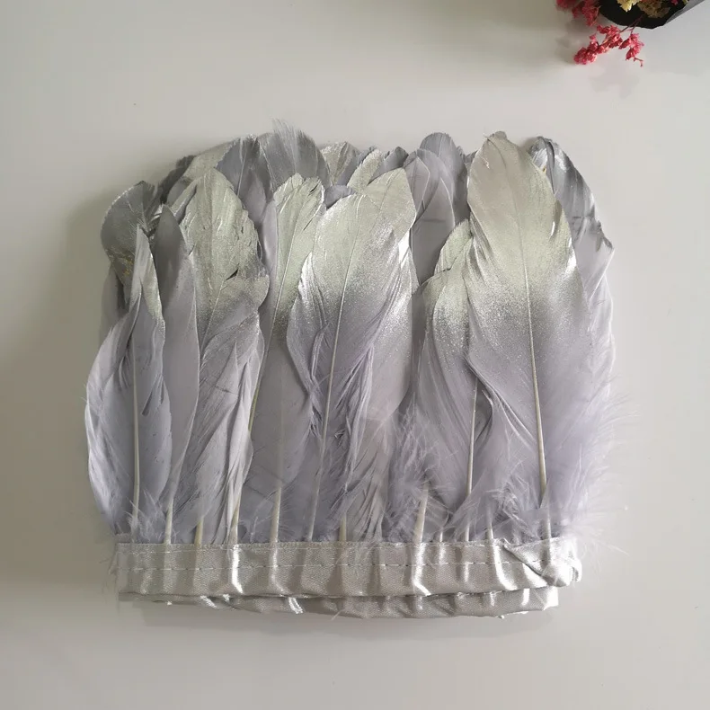 1M Spray Silver Grey Goose Feathers Trim Ribbon For DIY Clothing Jewelry Accessories Party Plumas juju Hat Decoration
1M Spray Silver Grey Goose Feathers Trim Ribbon For DIY Clothing Jewelry Accessories Party Plumas juju Hat Decoration
