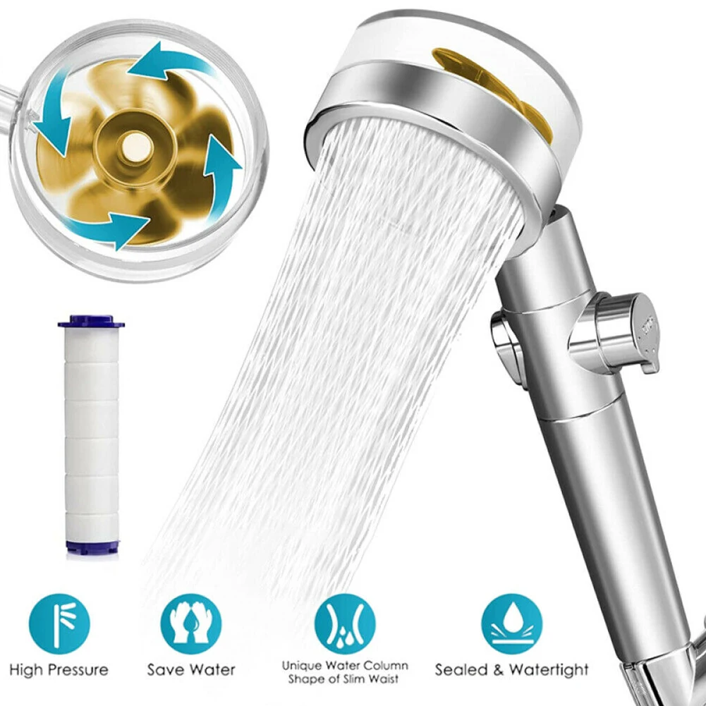 High Pressure Turbo Shower Head Water Saving Flow 360° Rotating With Fan ABS Pressure Spray Nozzle Bathroom Faucet Accessories
High Pressure Turbo Shower Head Water Saving Flow 360° Rotating With Fan ABS Pressure Spray Nozzle Bathroom Faucet Accessories