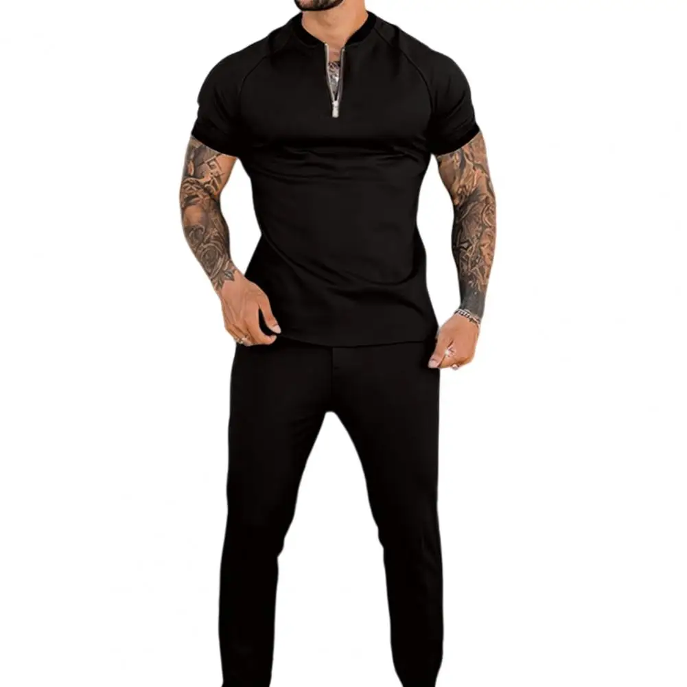 Autumn Men's Sets Casual Simple pure color T-Shirt Sports Short sleeves+Trousers Fashion Short-Sleeved Fitness Jogger Tracksuit
Autumn Men's Sets Casual Simple pure color T-Shirt Sports Short sleeves+Trousers Fashion Short-Sleeved Fitness Jogger Tracksuit