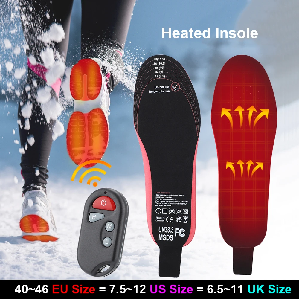 Electric Heating Thermal Insole Heated With Remote Control USB Rechargeable Winter Outdoor Foot Warm Shoes Pad 35-46 Euro Size
Electric Heating Thermal Insole Heated With Remote Control USB Rechargeable Winter Outdoor Foot Warm Shoes Pad 35-46 Euro Size