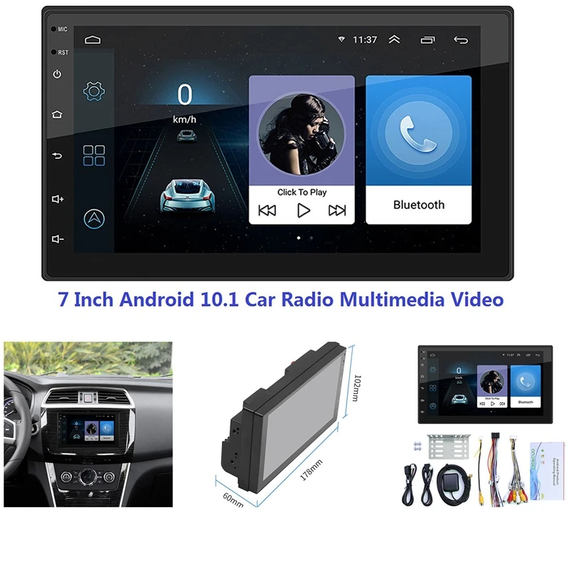 Автомагнитола 2 Din, 7 дюймов, Android 10,1, мультимедийный видеоплеер MP5, Wi-Fi, GPS, стерео, USB, FM-радио
Автомагнитола 2 Din, 7 дюймов, Android 10,1, мультимедийный видеоплеер MP5, Wi-Fi, GPS, стерео, USB, FM-радио