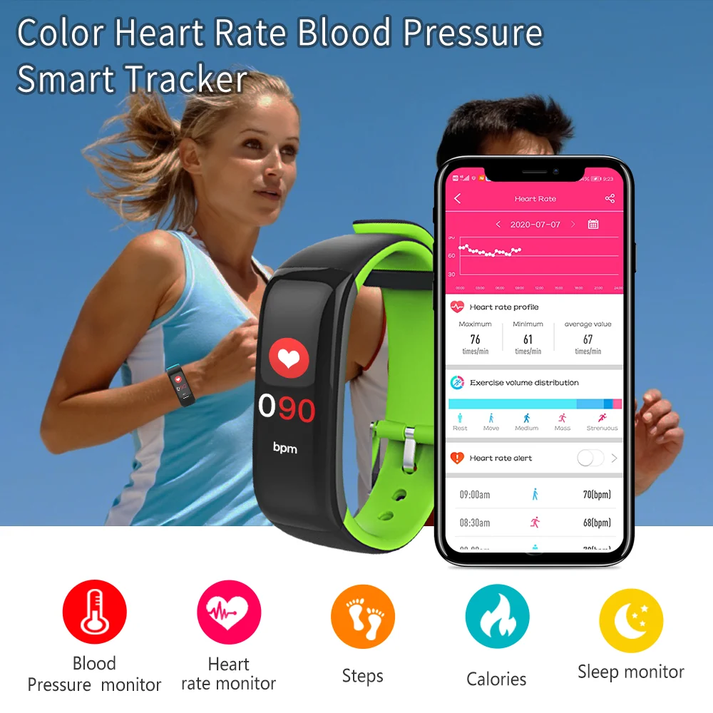 

Veepoo Health Smart Watch Blood Pressure and Heart Rate and Sleep Monitor, Pedometer,Fitness Tracker Wristband