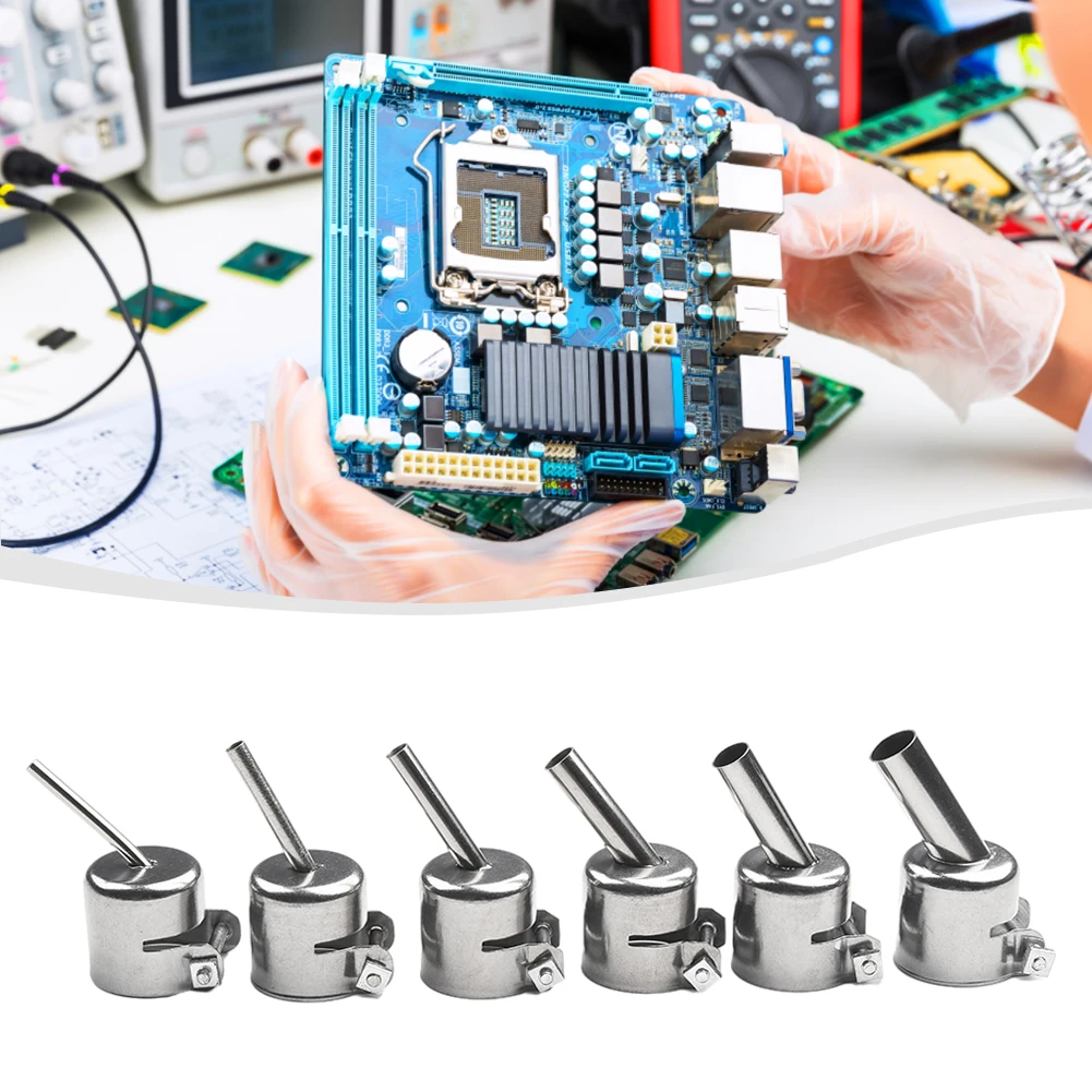 Effortless Installation 45 Degree Curved Angle Nozzle Set with 6 Inner Diameter Options for 850 Series Hot Air Rework Station
Effortless Installation 45 Degree Curved Angle Nozzle Set with 6 Inner Diameter Options for 850 Series Hot Air Rework Station