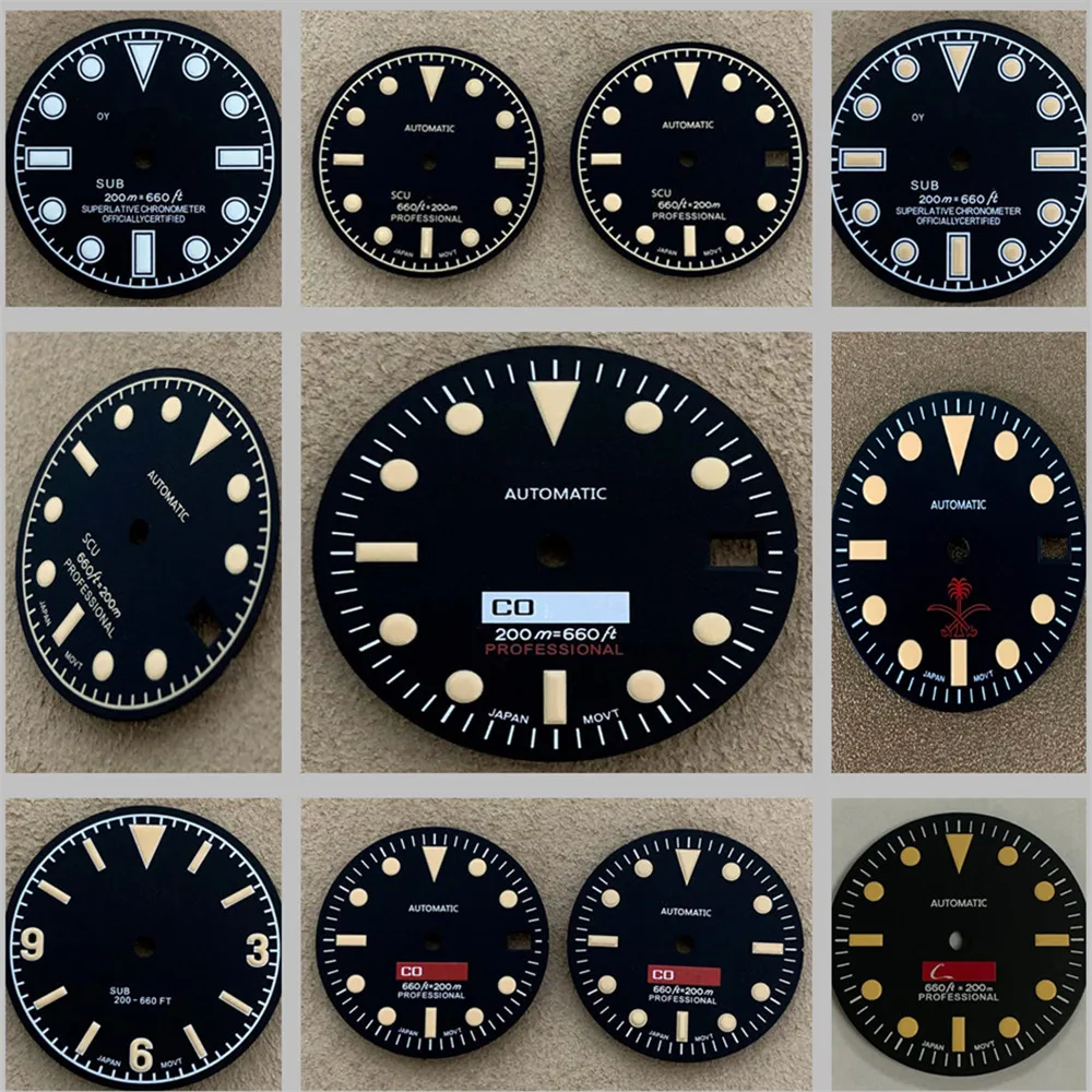 28.5mm Dial Modified SK007 Dial Green Luminous Suitable for Assembling NH35/NH36 Movement SUB Nh36 Watch Nh35 S Logo Retro Dial
28.5mm Dial Modified SK007 Dial Green Luminous Suitable for Assembling NH35/NH36 Movement SUB Nh36 Watch Nh35 S Logo Retro Dial