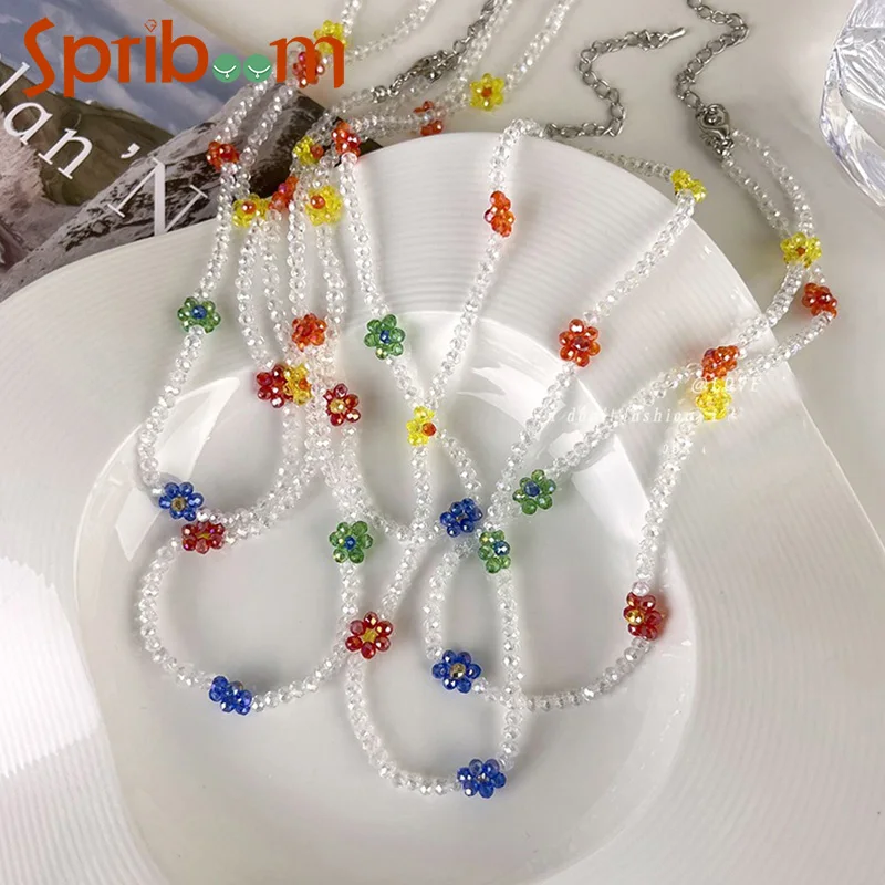 2023 Summer Women Beaded Necklace Handmade Girls Colorful Flowers Neck Chain Simple Sweet Jewelry Female Gifts Party Accessories
2023 Summer Women Beaded Necklace Handmade Girls Colorful Flowers Neck Chain Simple Sweet Jewelry Female Gifts Party Accessories