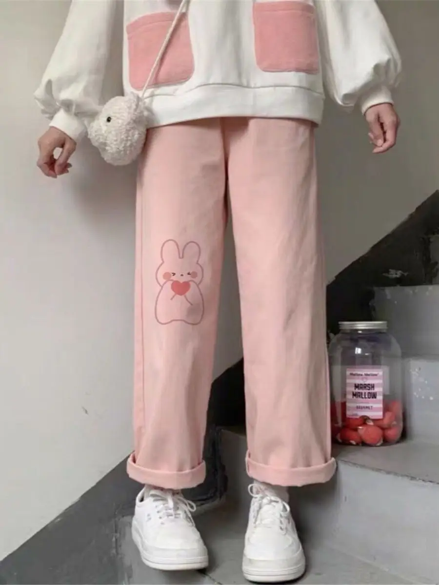Cute Pink Rabbit Trousers Casual Gothic Harem Pants Anime High Waist Sweatpants Femme Cool Ulzzang Cartoon Hip Hop Pants Girls
Cute Pink Rabbit Trousers Casual Gothic Harem Pants Anime High Waist Sweatpants Femme Cool Ulzzang Cartoon Hip Hop Pants Girls