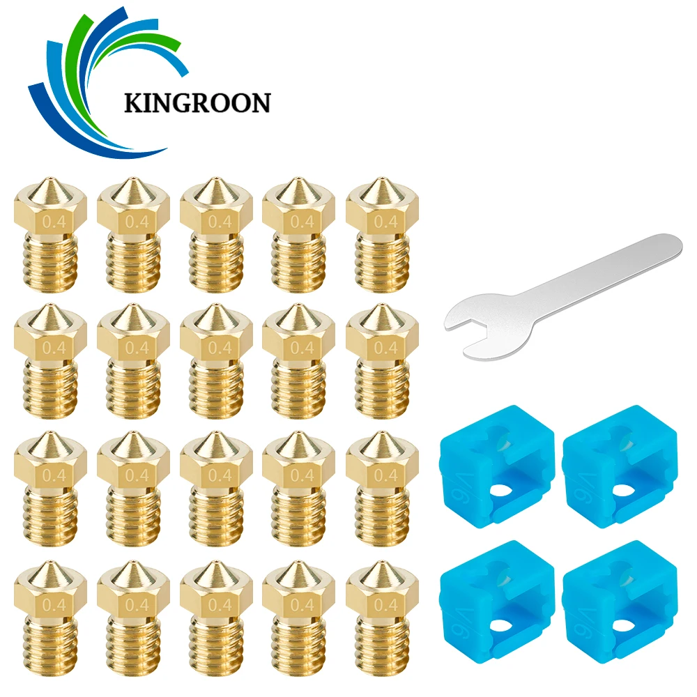 

KINGROON E3D Nozzle Brass V5 V6 M6 Thread Hard Steel Brass Nozzles for 1.75mm filament E3D Hotend Extruder 3D Printer Parts