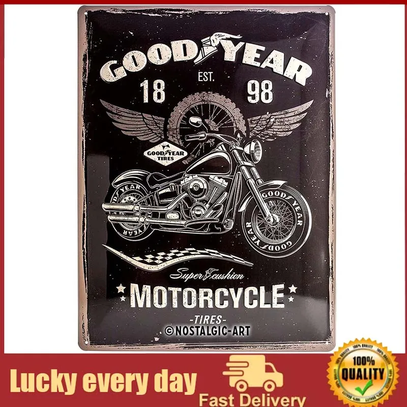 Nostalgic-Art Retro Tin Sign, Goodyear Motorcycle – Gift idea for car and Motorcycle Fans, Metal Plaque, Vintage Design
Nostalgic-Art Retro Tin Sign, Goodyear Motorcycle – Gift idea for car and Motorcycle Fans, Metal Plaque, Vintage Design