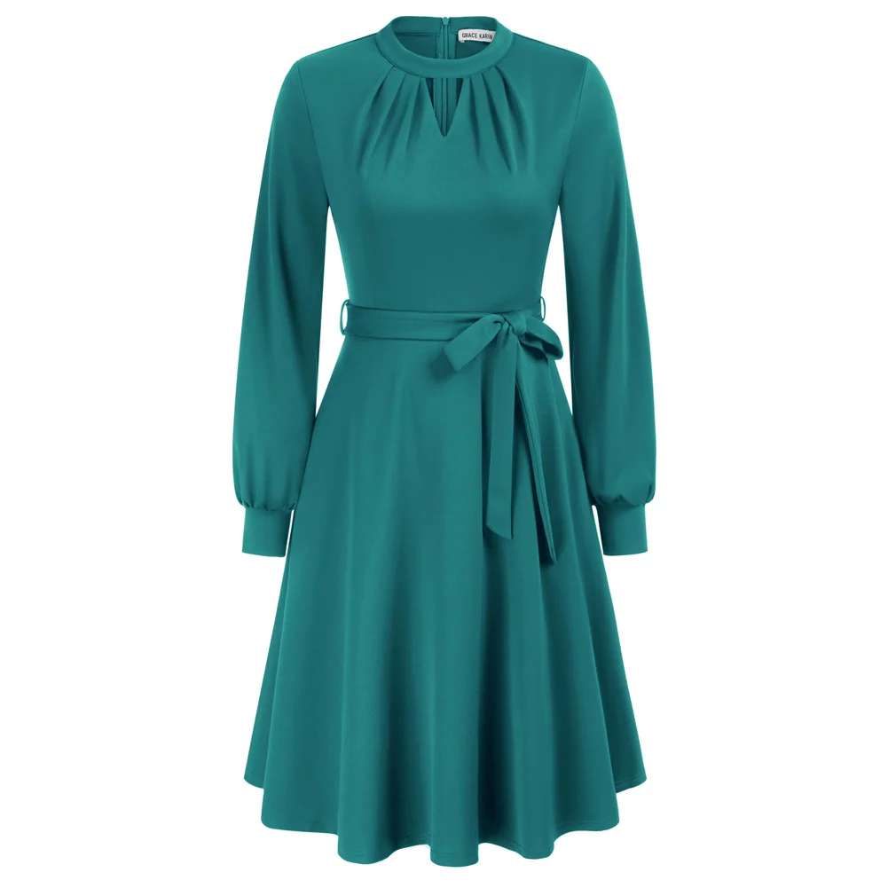 GK Women Cut Out Swing Party Dresses With Belt Retro 1950s Vintage Cocktail Dress Long Sleeve Stand Collar Flared A-Line Dress
GK Women Cut Out Swing Party Dresses With Belt Retro 1950s Vintage Cocktail Dress Long Sleeve Stand Collar Flared A-Line Dress