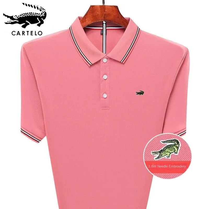 Новинка, летняя мужская рубашка-поло CARTELO, высококачественный мужской топ с коротким рукавом и вышивкой, стильная дышащая деловая Повседневная футболка для 
Новинка, летняя мужская рубашка-поло CARTELO, высококачественный мужской топ с коротким рукавом и вышивкой, стильная дышащая деловая Повседневная футболка для
