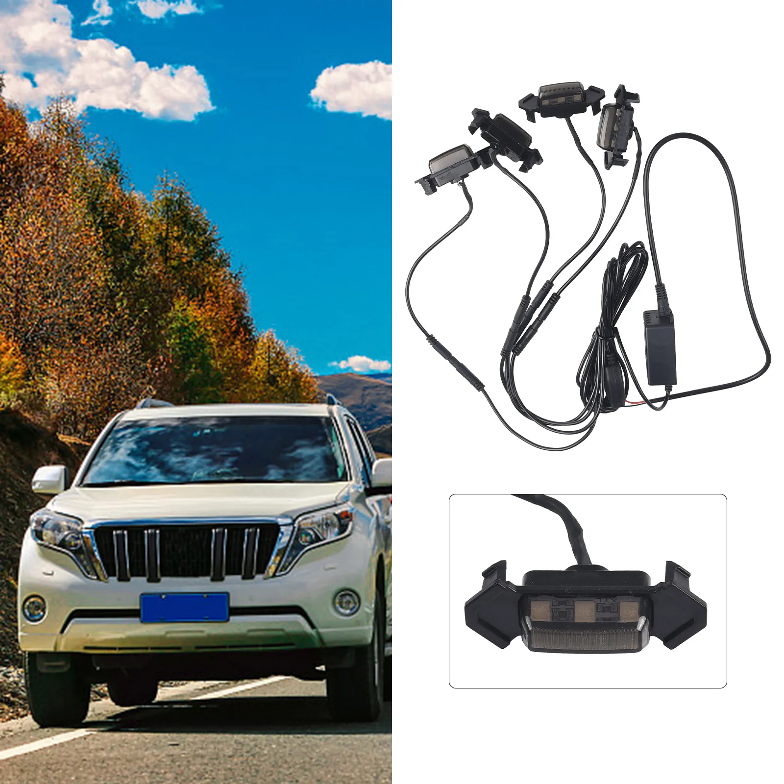 4pcs Smoked Lens RGB LED Front Grille Light Assemblies For TRD Pro Grill 16-Up 12V Bluetooth Smart Phone Remote
4pcs Smoked Lens RGB LED Front Grille Light Assemblies For TRD Pro Grill 16-Up 12V Bluetooth Smart Phone Remote