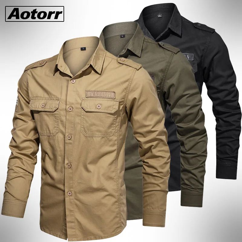 Brand Military Army Shirt Men 100% Cotton Mens Long Sleeve Shirts Chest Pocket Shirt Outdoorwear Plus Size 6XL Camisa Masculina
Brand Military Army Shirt Men 100% Cotton Mens Long Sleeve Shirts Chest Pocket Shirt Outdoorwear Plus Size 6XL Camisa Masculina