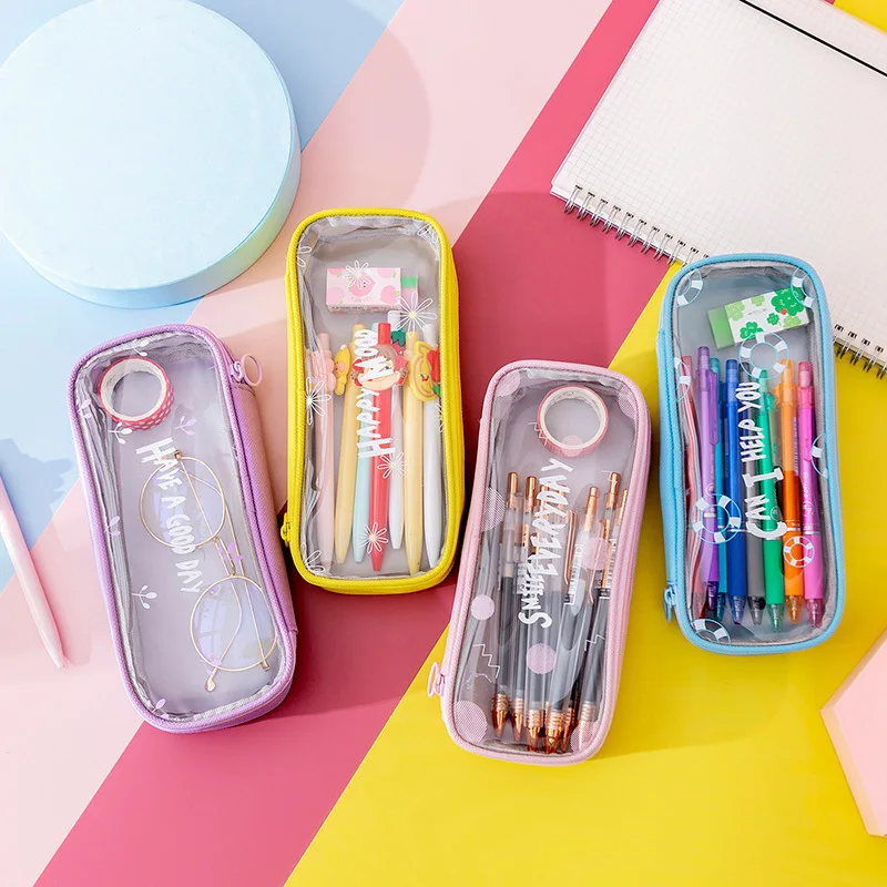 Transparent Large Capacity Pencil Bag Pen Case Multifunctional Pencil Box Stationery Holder Storage Case School Supplies 
Transparent Large Capacity Pencil Bag Pen Case Multifunctional Pencil Box Stationery Holder Storage Case School Supplies