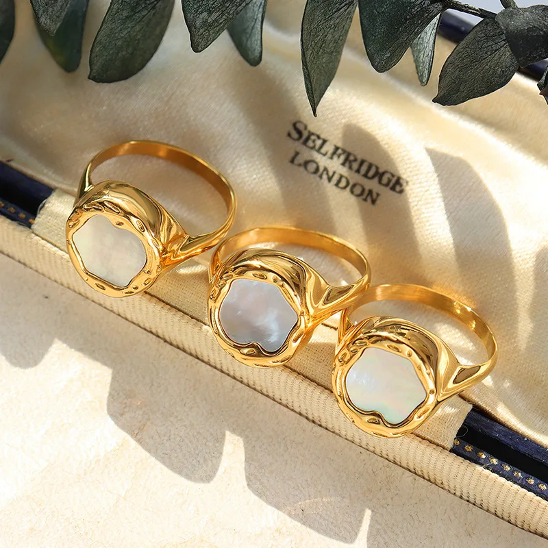 Summer And Autumn New Women's Ring Geometric White Shell Ring Titanium Steel Ring Girl Ring Women's Jewelry Wholesale Waterproof
Summer And Autumn New Women's Ring Geometric White Shell Ring Titanium Steel Ring Girl Ring Women's Jewelry Wholesale Waterproof