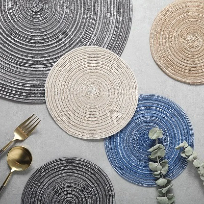 Japanese Style Handmade Ramie Placemat Thread round Thickened Dining Table Cushion Heat Proof Mat Coaster Bowl Placemat
Japanese Style Handmade Ramie Placemat Thread round Thickened Dining Table Cushion Heat Proof Mat Coaster Bowl Placemat