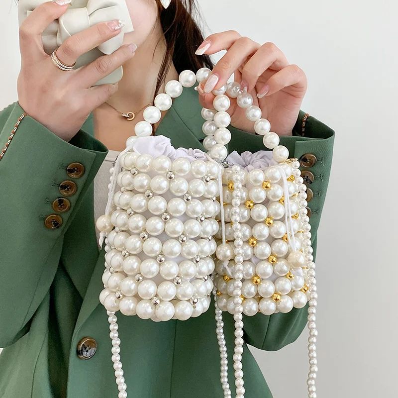 Mini Beads Bag Handmade Vintage Handbags Evening Party Shoulder Bag Female 2022 Wedding Bags with Pearls Luxury Women's Totes
Mini Beads Bag Handmade Vintage Handbags Evening Party Shoulder Bag Female 2022 Wedding Bags with Pearls Luxury Women's Totes