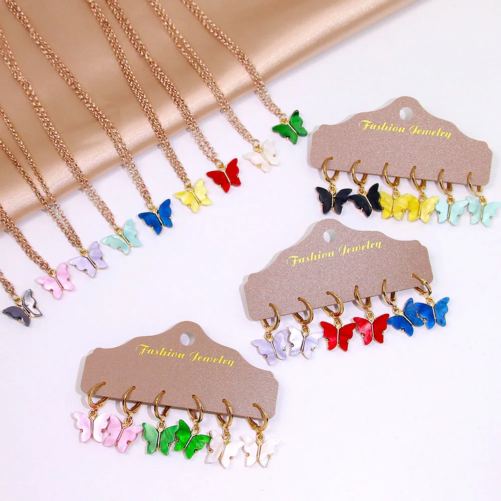 AINAMEISI New Korean Version Gold Butterfly Pendant Necklace And Earrings Multi-Color Set Ladies Trend Party Accessories Gift
AINAMEISI New Korean Version Gold Butterfly Pendant Necklace And Earrings Multi-Color Set Ladies Trend Party Accessories Gift