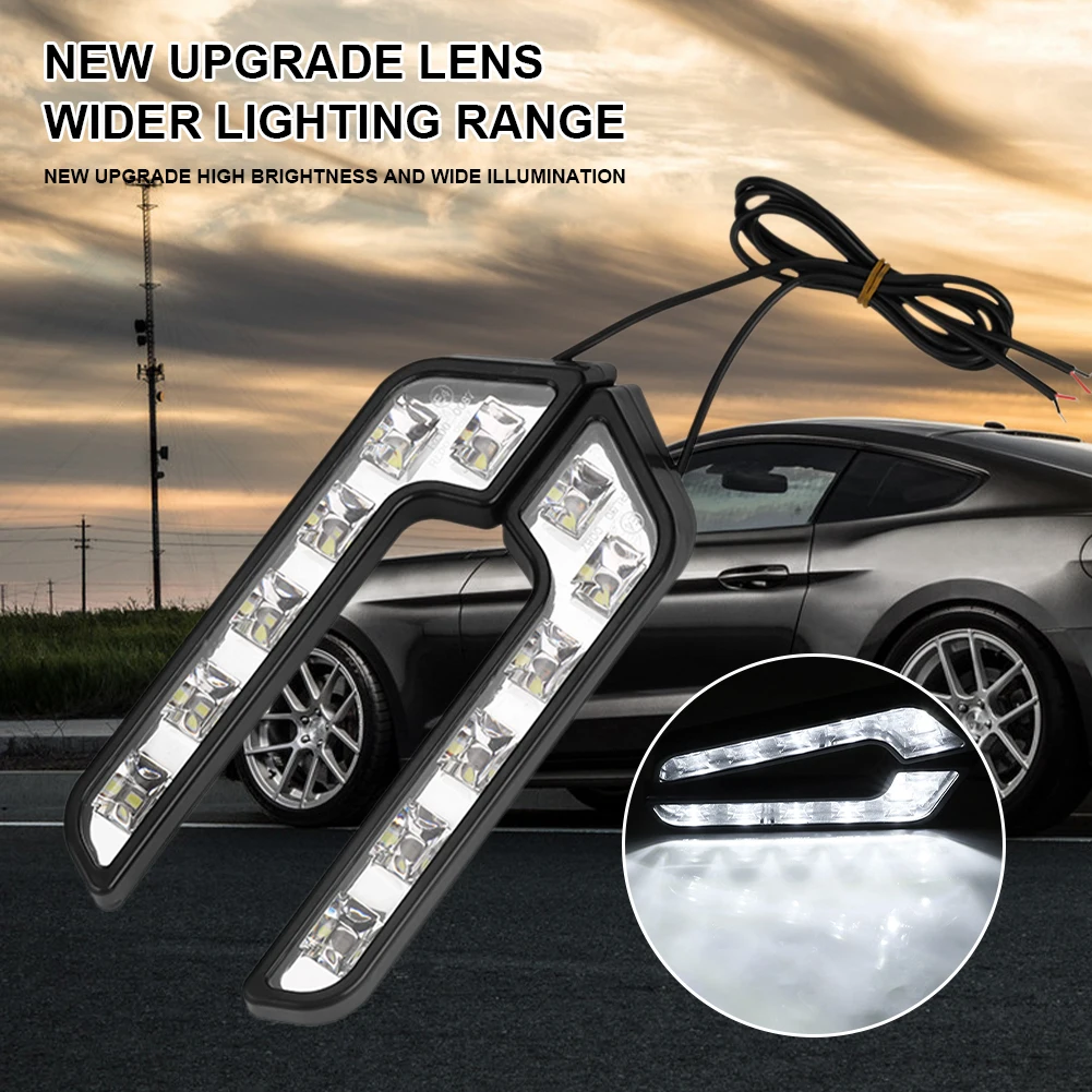 2PCS Universal LED Car Daytime Running Light 6LED 12V L-shaped DRL White Light 660LM Waterproof Driving Fog Lights Accessories
2PCS Universal LED Car Daytime Running Light 6LED 12V L-shaped DRL White Light 660LM Waterproof Driving Fog Lights Accessories