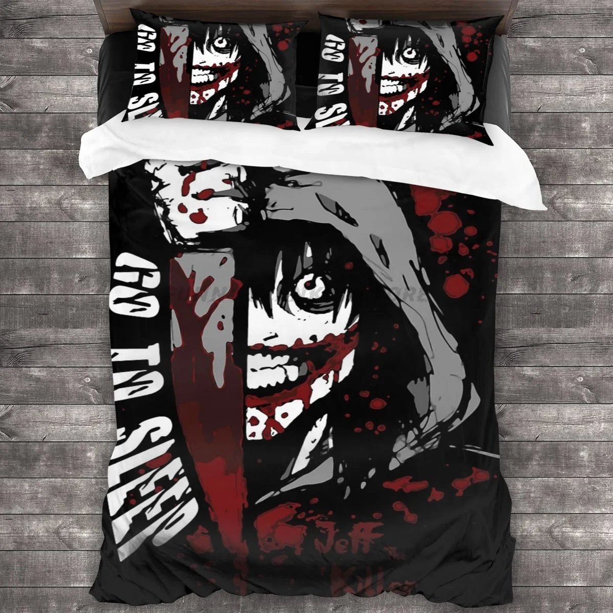 Jeff The Killer - Go To Sleep Bedding Set Duvet Cover Pillowcases Comforter Bedding Sets Bedclothes
Jeff The Killer - Go To Sleep Bedding Set Duvet Cover Pillowcases Comforter Bedding Sets Bedclothes